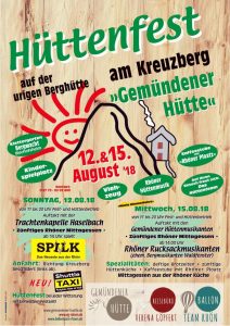 Read more about the article Herzlich Einladung zu unserem Hüttenfest am 12. und 15. August 18